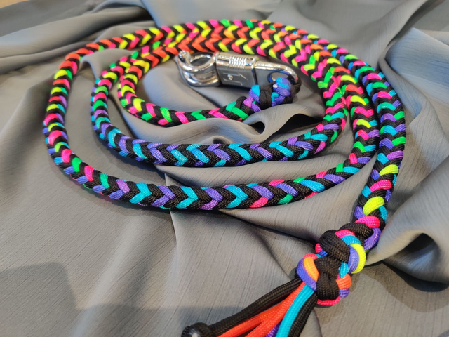 Stock: Leadrope - Black, rainbow, Herringbone, panic