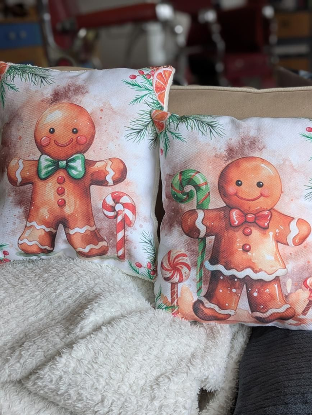 Duo de coussins monsieur et madame Pain d'épices 