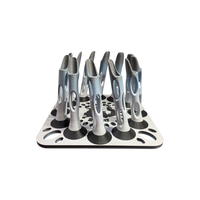 12 Arrow Fletching Stand/ Ground Quiver (Grey tips and Black) 