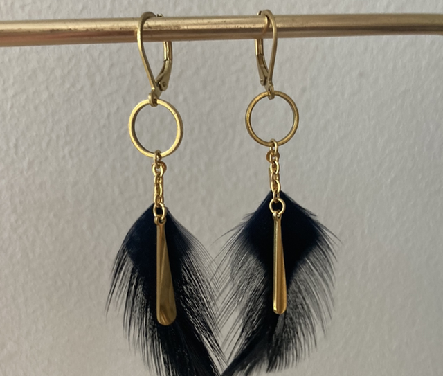 Boucles d’oreilles Amaya noire