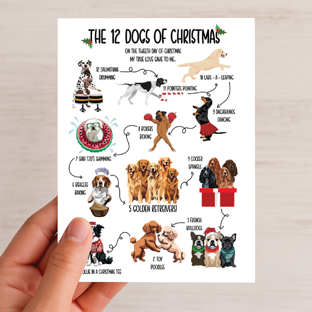 The 12 Dogs of Christmas - Christmas Card