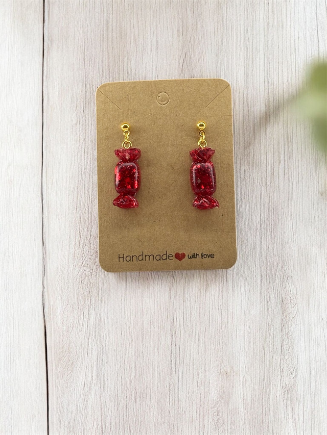Boucles d'oreilles bonbons résine époxy