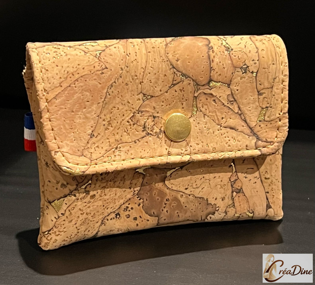Porte monnaie double compartiment Grévin « écorce dorée »