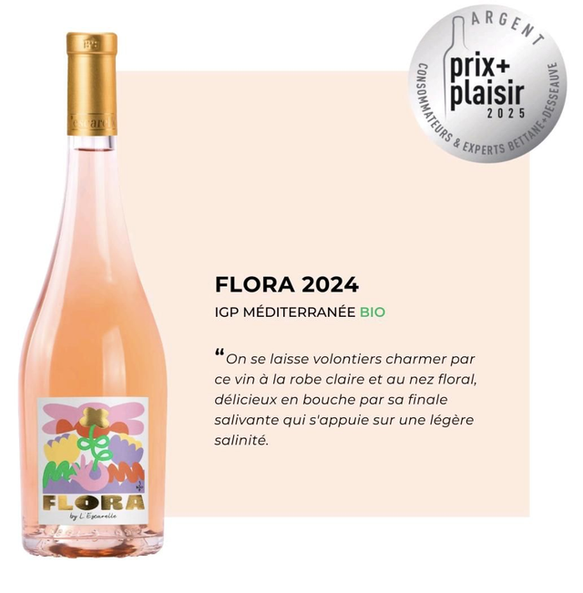 IGP MED - FLORA - CHATEAU DE L' ESCARELLE RSE BIO 0.75 L / 12.5%