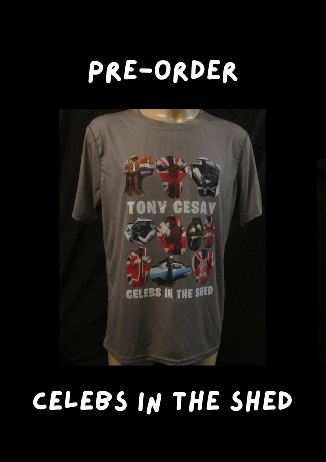 Tony Cesay ABA Champion Boxer Picture T-Shirt (White Bubble Logo) ADULT 100% Polyester Crew Neck GREY (Large) Top PRE-ORDER