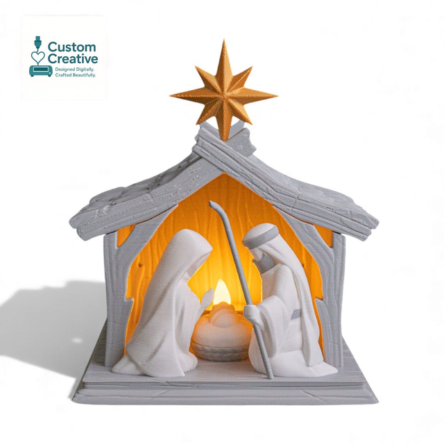Nativity Manger Scene – 3D Printed Christmas Display with Tea Light Glow