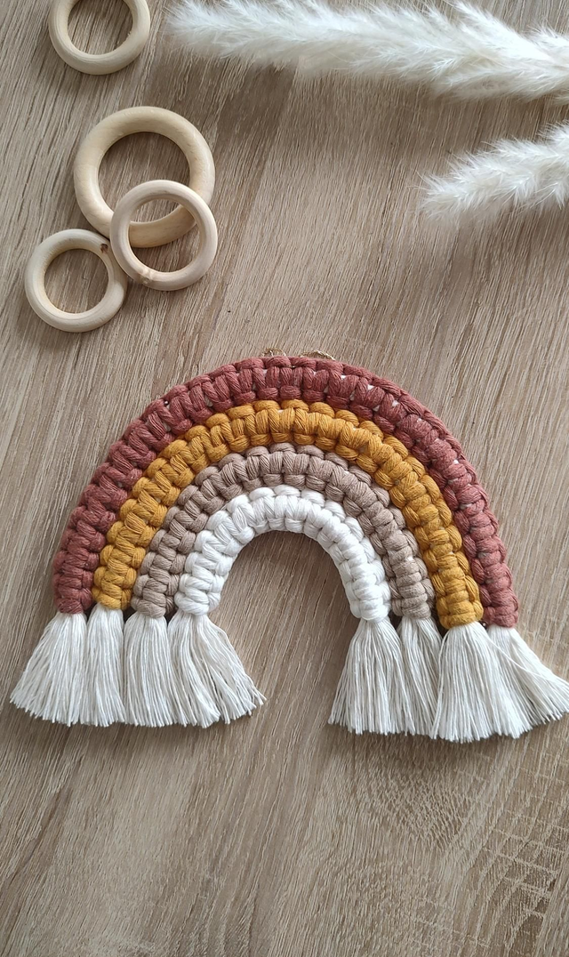 Arc-en-ciel macramé - Déco murale bohème - MEXI
