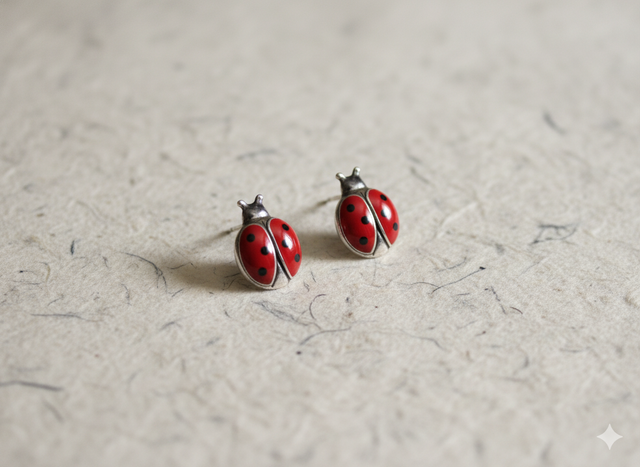 Boucles d'oreilles Coccinelle (argent 925)