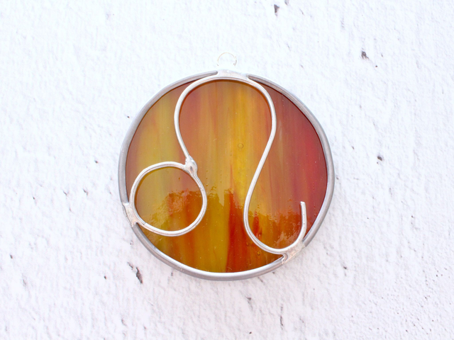 ♌ Suncatcher astro "Lion" en vitrail