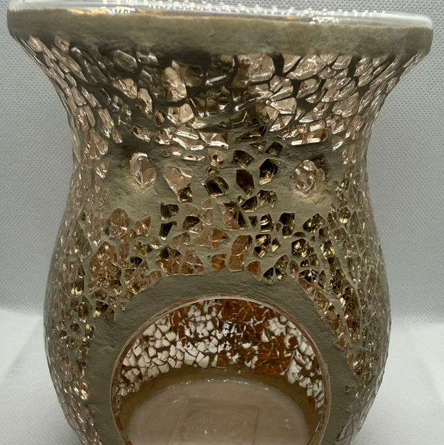 Gold Crackle Tea Light Burner