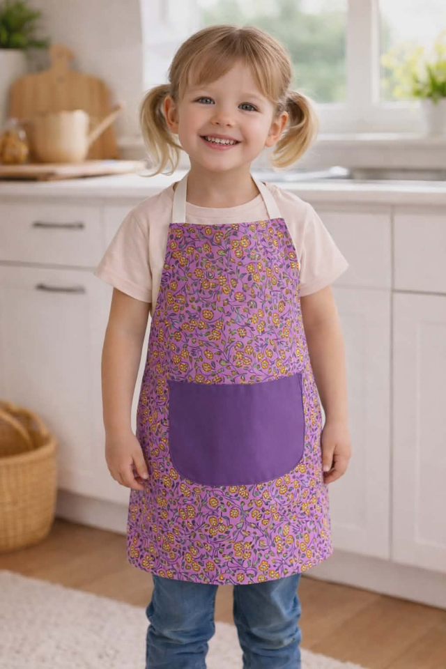 Tablier 3-5 ans "Jeanne" violet