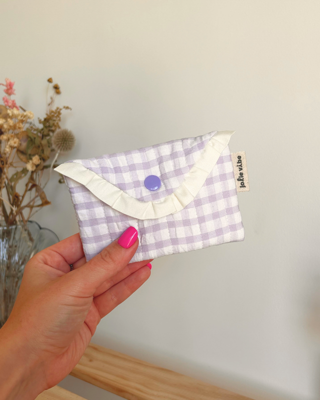 Mini pochette porte-monnaie - vichy lilas
