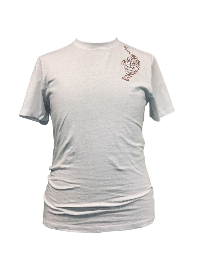 Tiger handprinted graphic art T-shirt