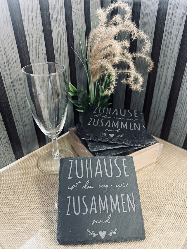 Schiefer Untersetzer "ZUSAMMEN ZUHAUSE"