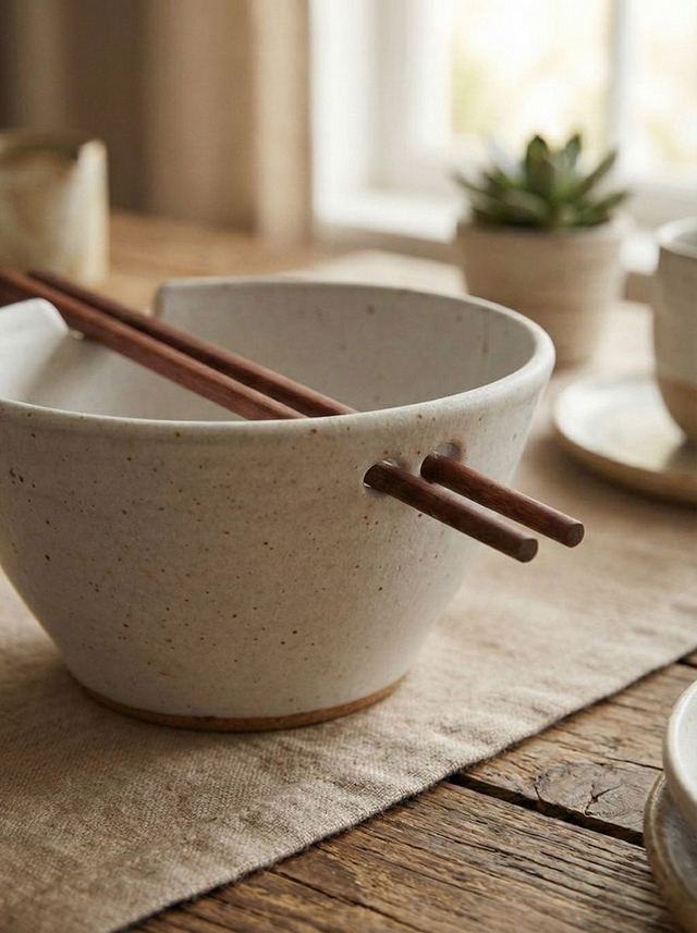 Small Ramen Bowl in Natural White