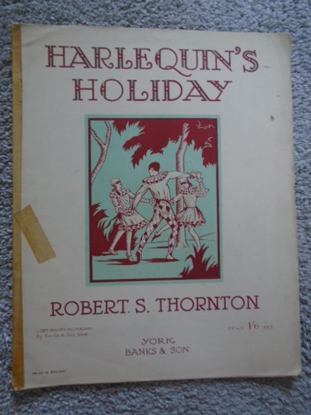Harlequin's Holiday Vintage Sheet Music  1926