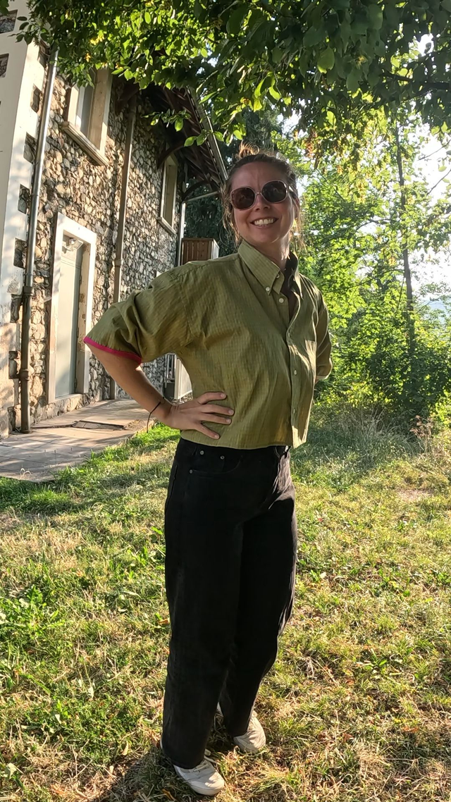 Chemise upcyclée verte