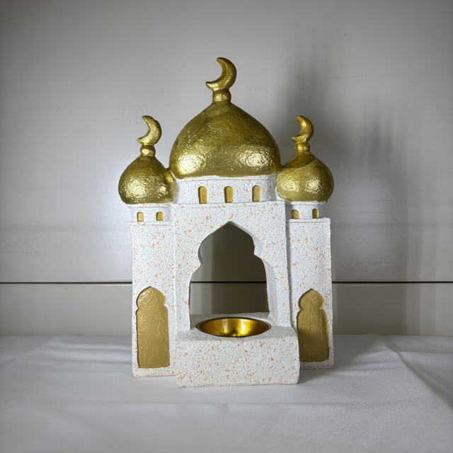 Encensoir mosquée doré blanc 