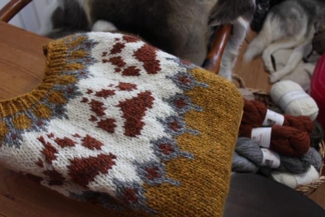 Wilderness Sweater Kit - Col 28 (Orange Heather Norwegian Wool) - Yarn & Pattern - Linka Neumann