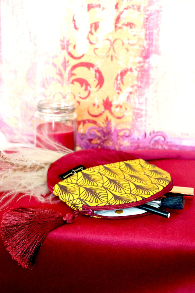 Pochette ronde velours