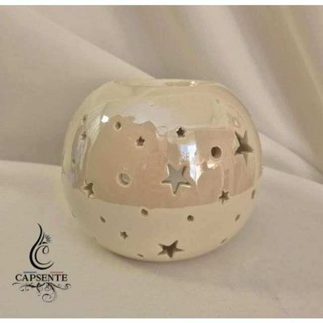 Brûleur boule nacrée étoilé pour cire parfumée