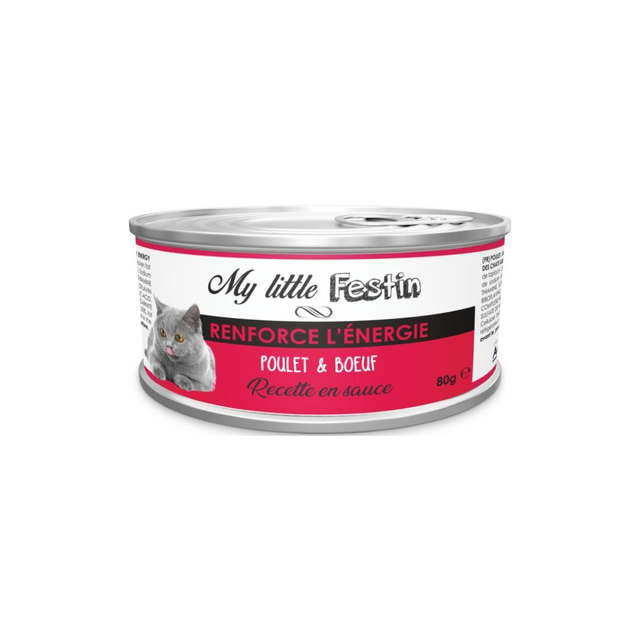 Pâtée santé pour chat energie - 80gr sauce - poulet &amp; boeuf