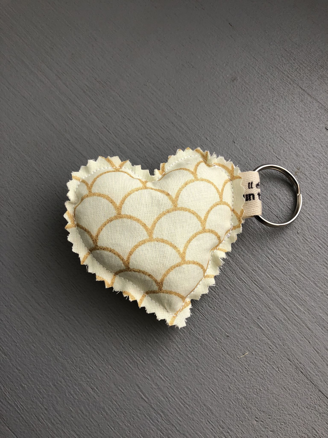 Porte-clés coeur Eventails Vert Or