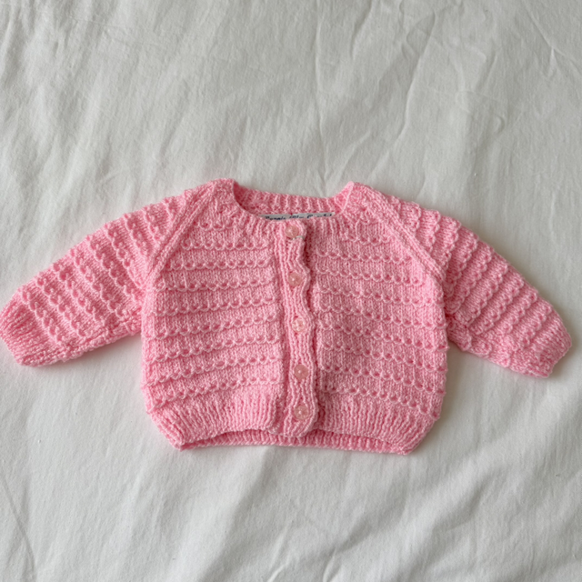 Pink chain knitted cardigan