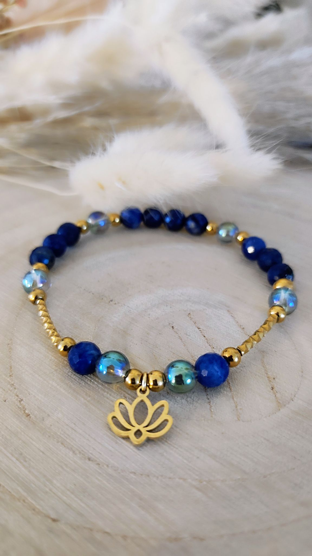 Bracelet "Confiance en soi" Sodalite facettée