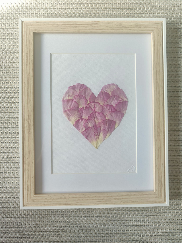 Herbier 18X24 cm coeur rose