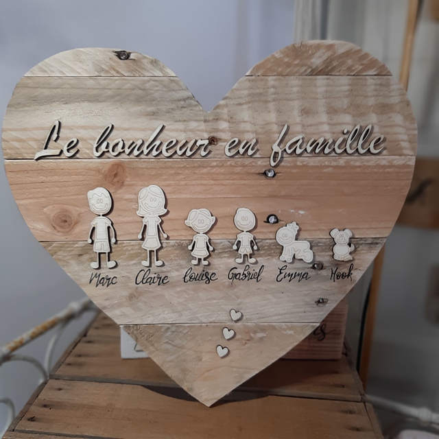 Coeur bois Famille