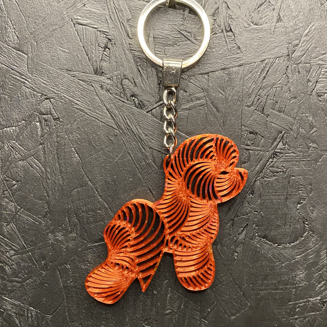 3D - Keychain Bichon Copper Red