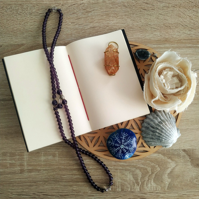 Mini carnet doré A6 - Fleur de vie