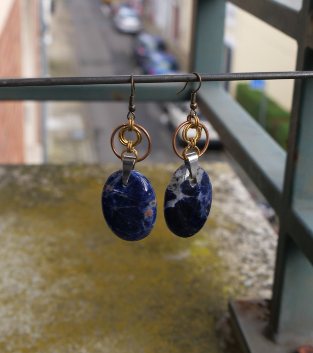 Boucles d'oreille Sodalites