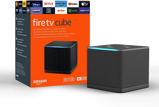 Amazon Fire TV Cube (Nouvelle génération), Lecteur multimédia en streaming, Mains-libres avec Alexa, Wi-Fi 6E, 4K Ultra HD
