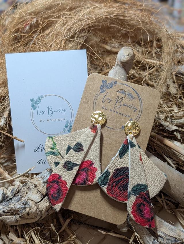 Boucles d'oreilles Georgia rose rouge ge022