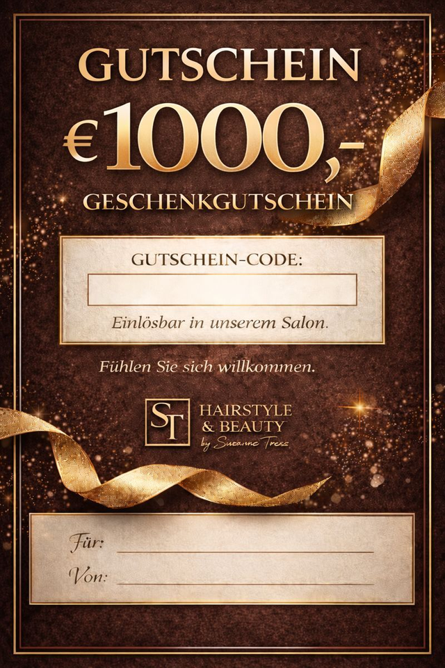 Geschenkgutschein – Hairstyle & Beauty by Susanne Tress € 1.000,-