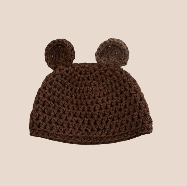 Bear Beanie - Dark Brown