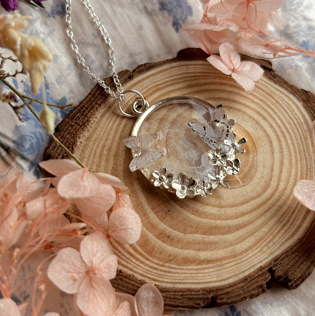 Butterfly and Flower Necklace - Valentine’s Day Collection