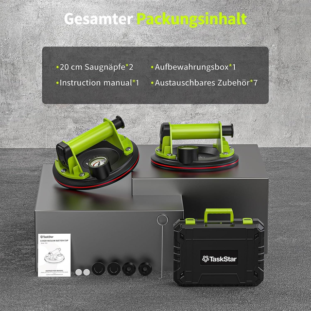 Taskstar Vakuum-Saugheber – 2er-Set, 20 cm mit Manometer