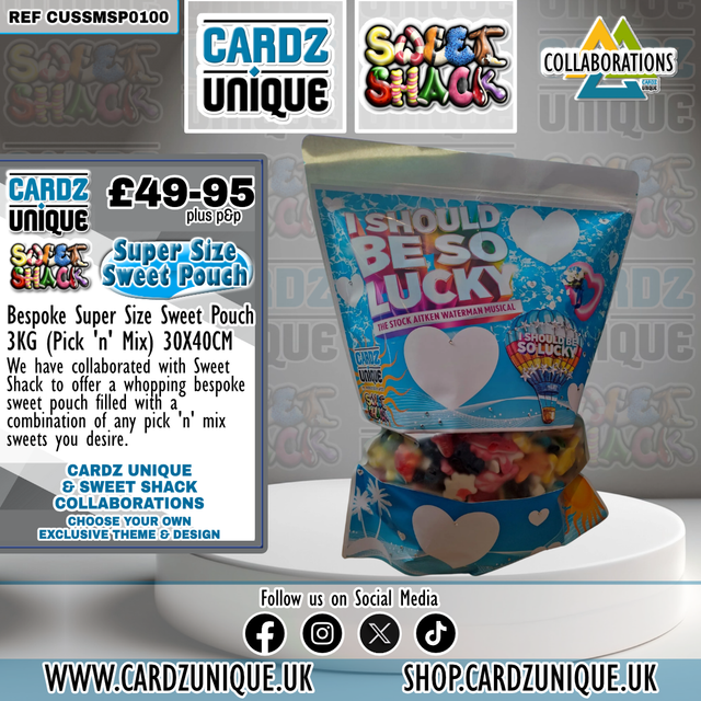 Personalised Super Size Sweet Pouch (Cardz Unique &amp; Sweet Shack Collaborations)