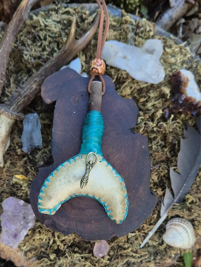 Reindeer and Goddess New Moon Necklace Rattle