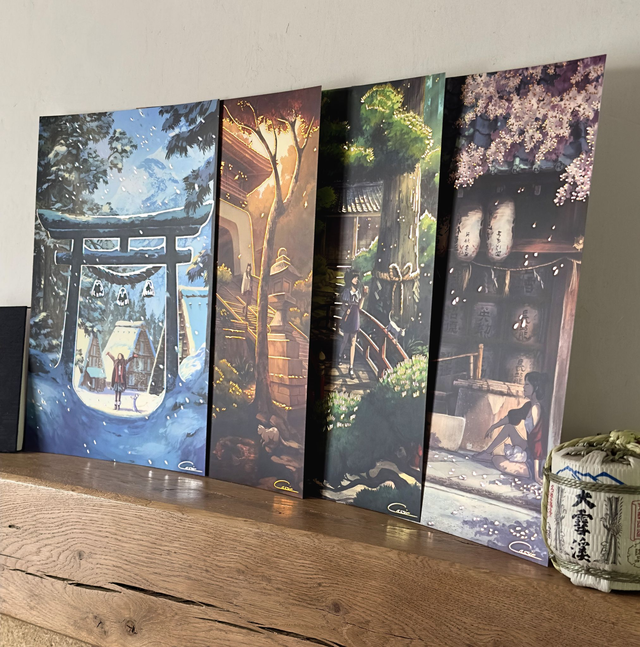 Pack 4 saisons A3 avec dorures