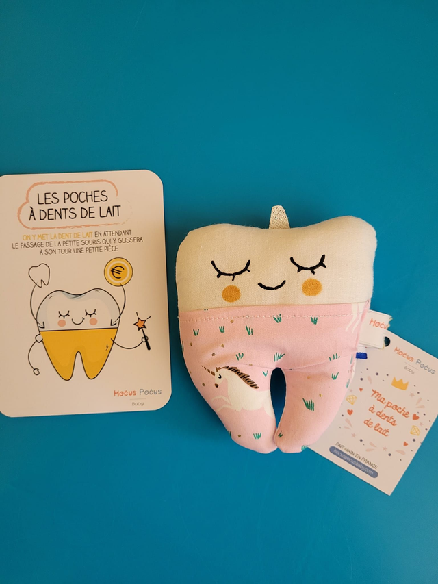 pochette à dent de lait - Licorne - marque HOCUS POCUS Baby   