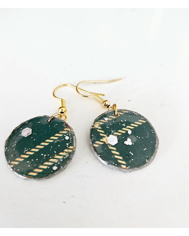 Festival Pair Earring Dangle Drop ECO Handmade Unique Lightweight