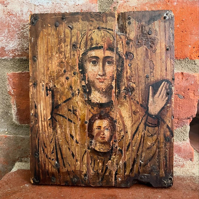A 17th Century Wooden Panel Depicting An Orthodox Icon