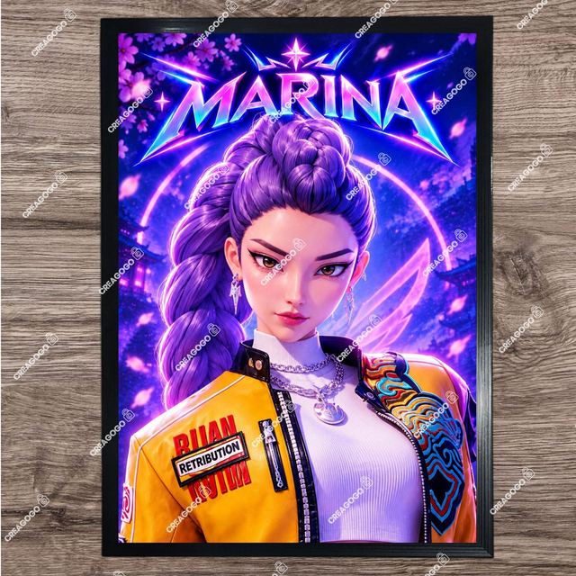 Affiche Poster Rumi KPOP personnalisé avec Prénom - Cadeau unique pour fan des Kpop Demon Hunters format A4 21X29,7cm (1)