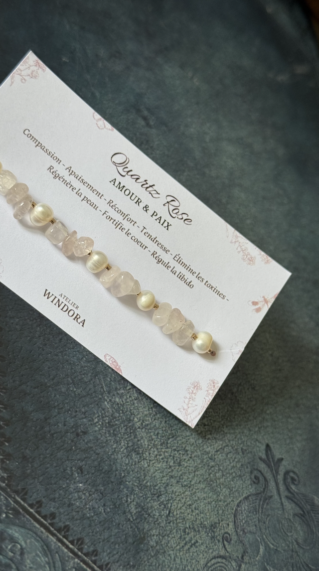 Bracelet élastique | Quartz Rose 4