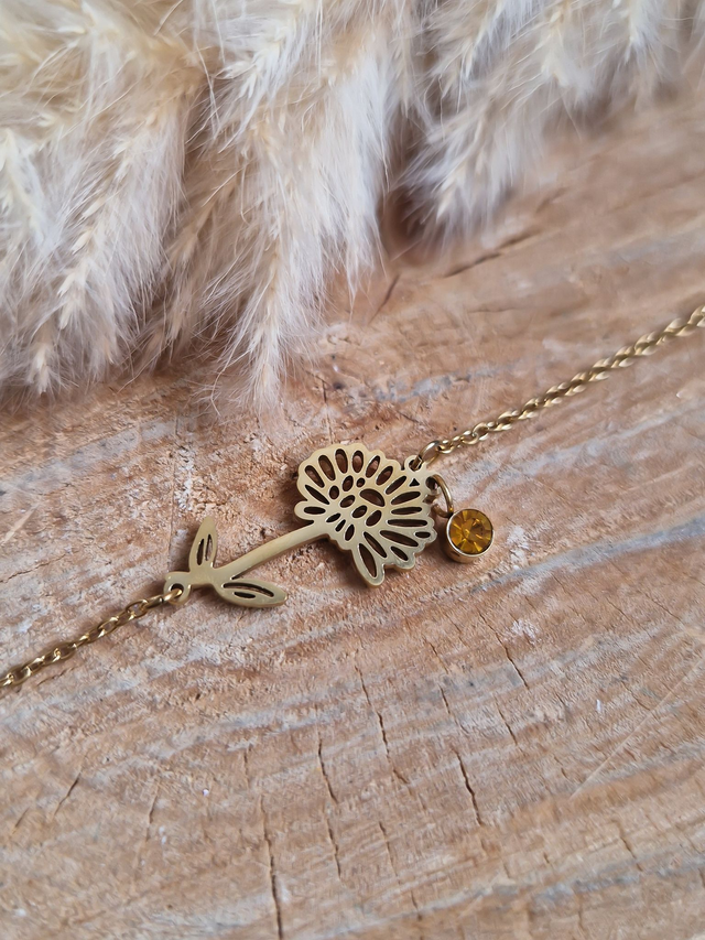 Bracelet "Fleur de Naissance" – Novembre : Chrysanthème 