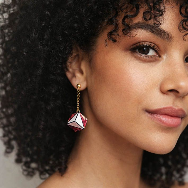 Pendenti cubici Arlecchino Rosso e bianco